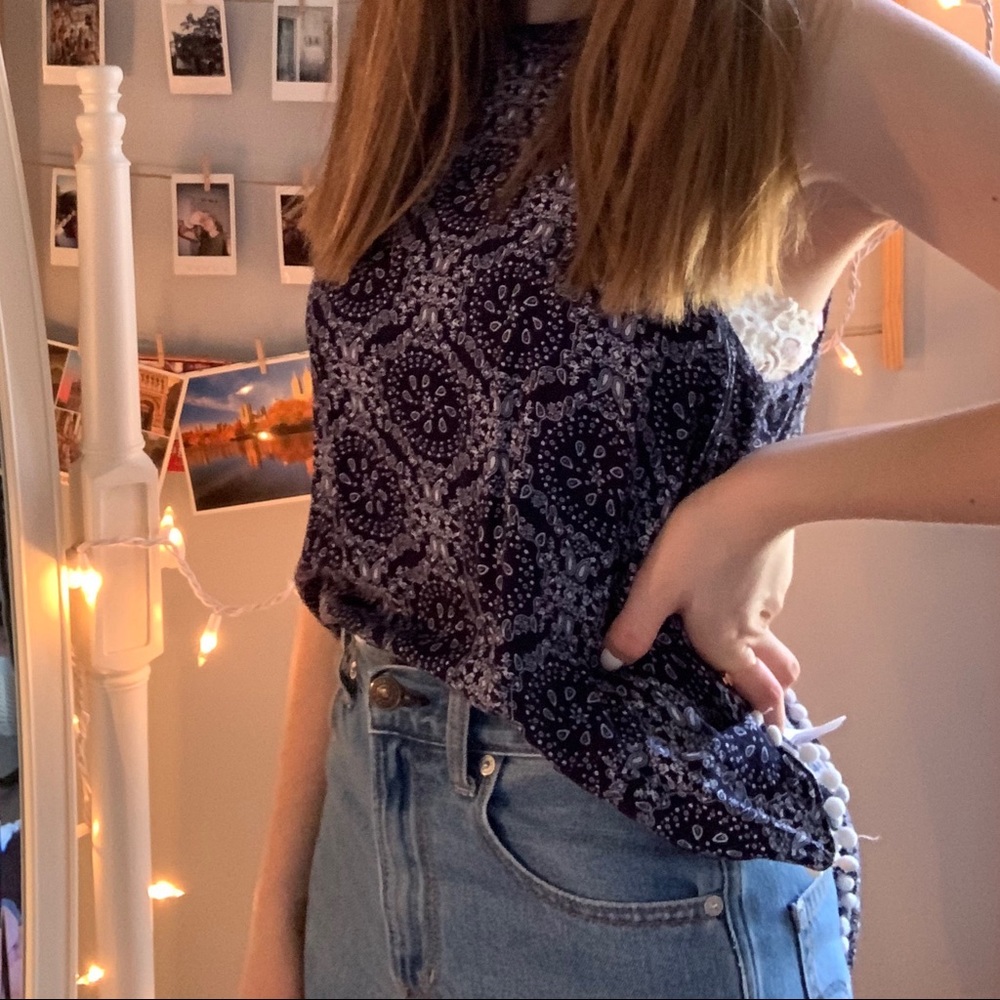 altar’d state blue patterned tank top